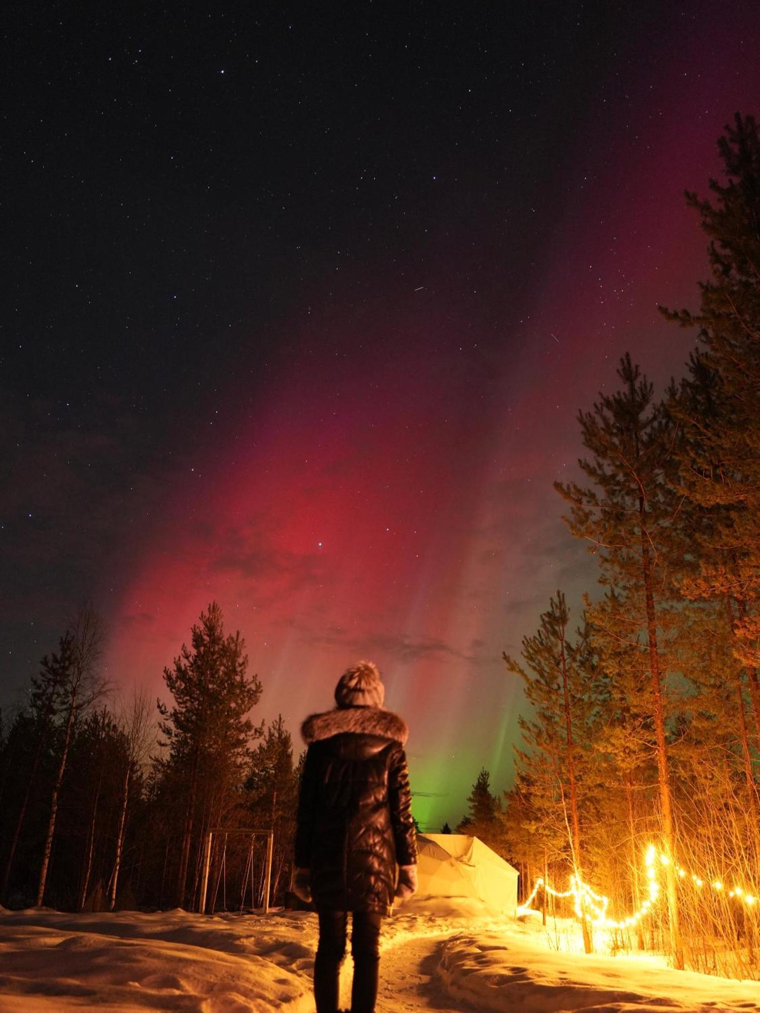 Aurora Igloo Fireplace-Heated Tents In A Secret Forest With Private Jacuzzi And Shared Sauna Bathroom And Dog Friendly 로바니에미 외부 사진